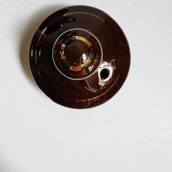 Moriage Redware Brown Betty Teapot w/Lid Hand Painted Gold Trim Japan Vintage - Picture 7 of 9